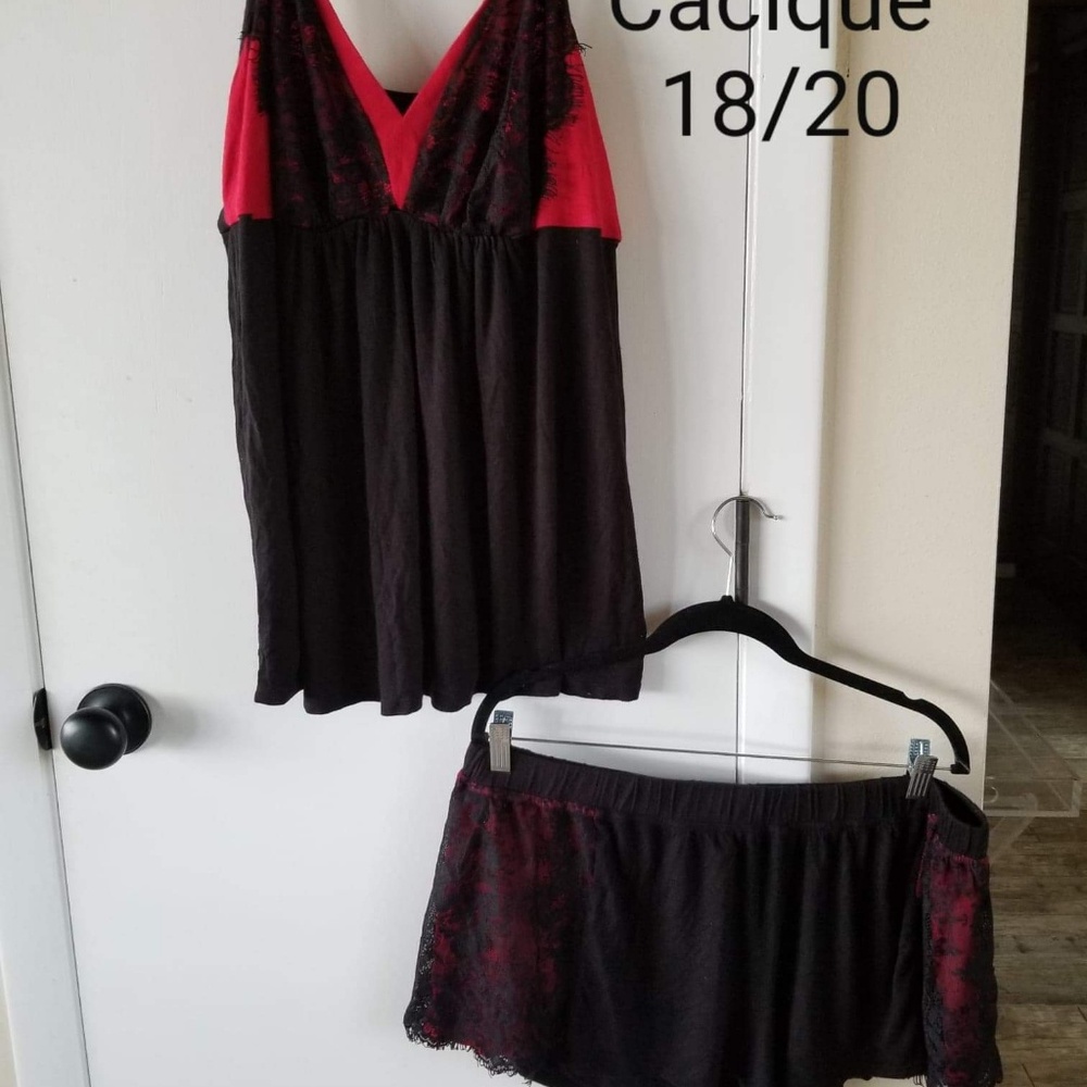 Lane Bryant Cacique Red / Black Pajamas Lingerie